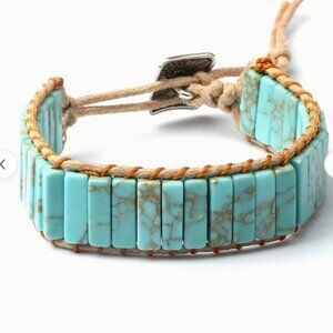 Turquoise Howlite Stone Bracelet - Boho - NEW